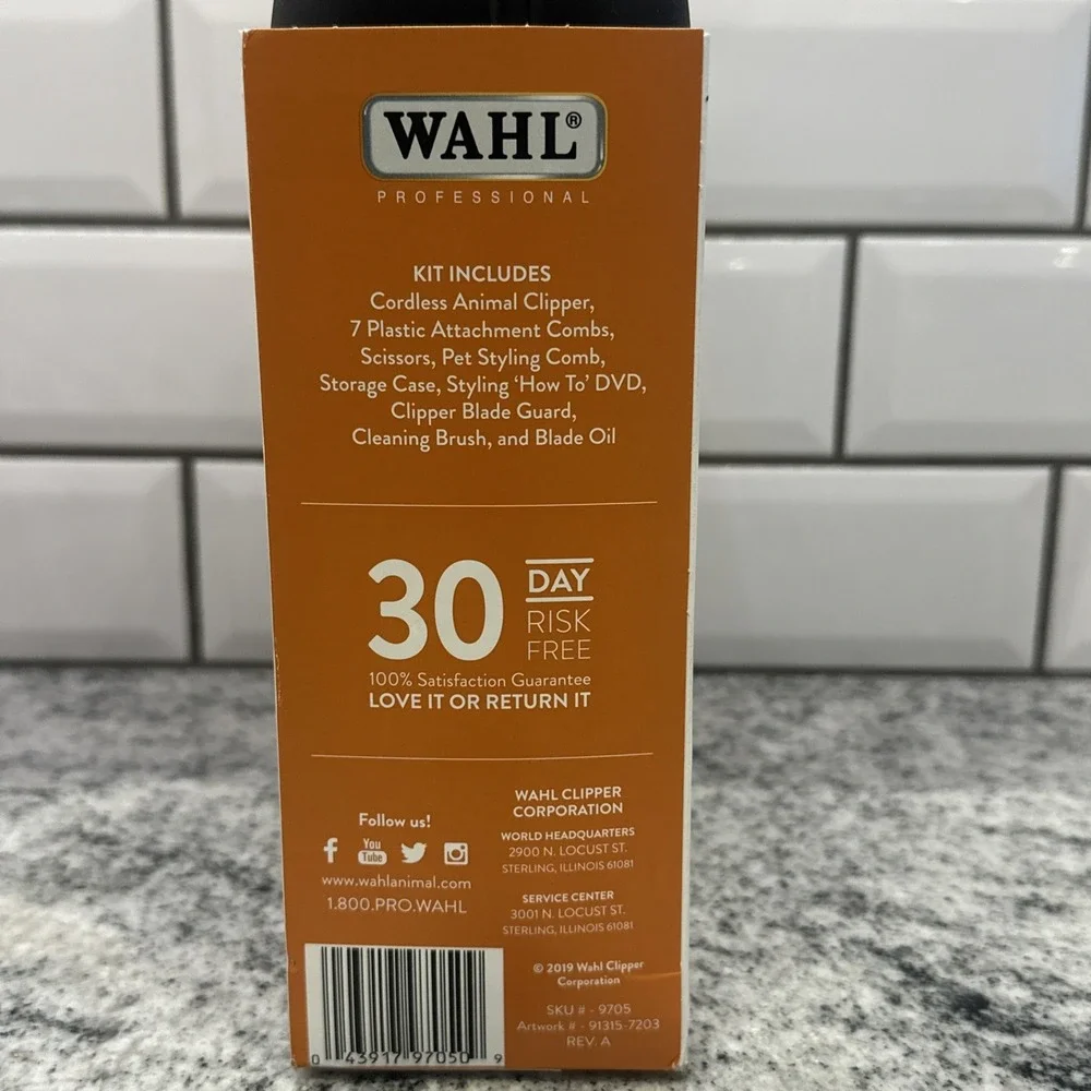 15 Pc WAHL PRO ION Cordless Clippers Professional DOG Grooming Adjustable‎ Blade